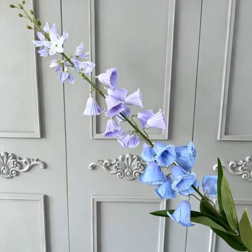 Florist Flower Supply - Flor artificial de seda azul, planteada