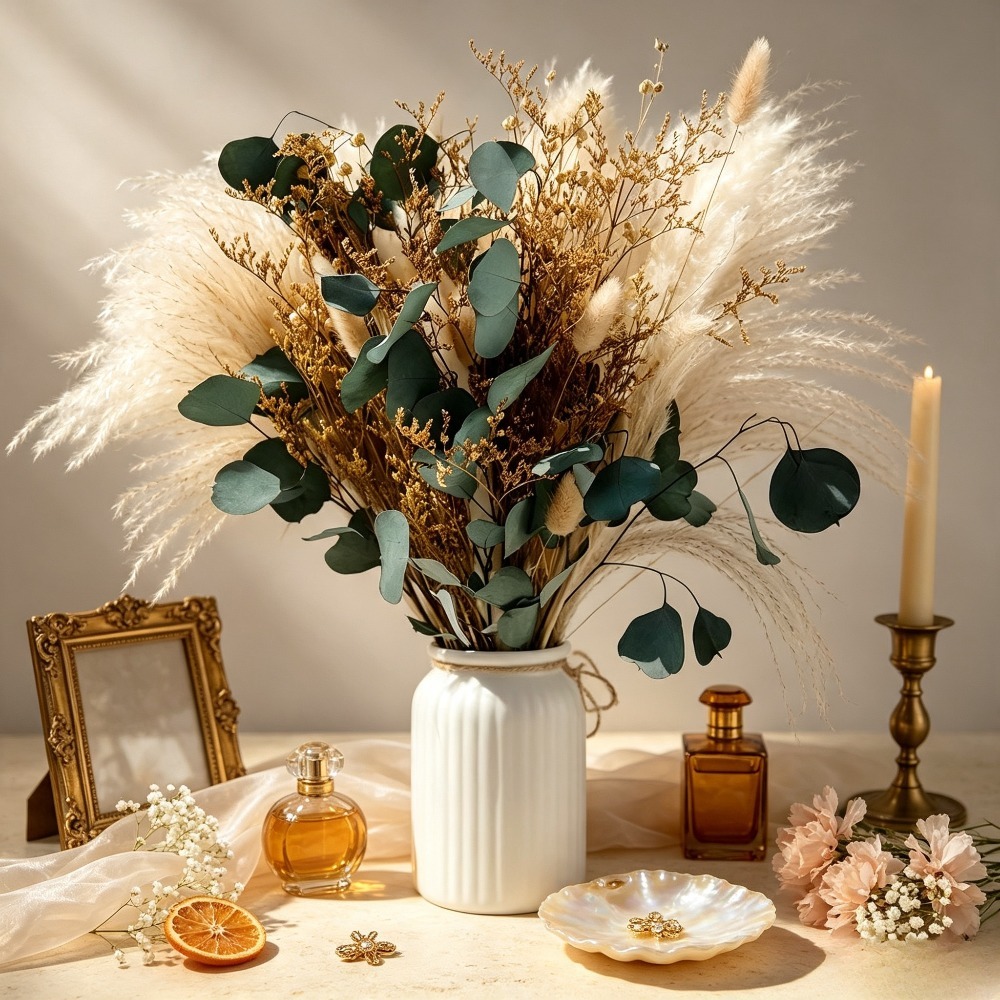 Ramo de Hierba de Pampas Seca  - Eucalyptus Preserved reseña y precio