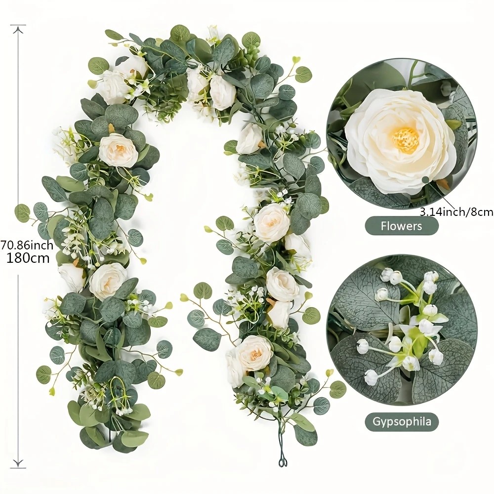 Guirnalda de eucalipto y rosas - Eucalyptus Preserved reseña y precio